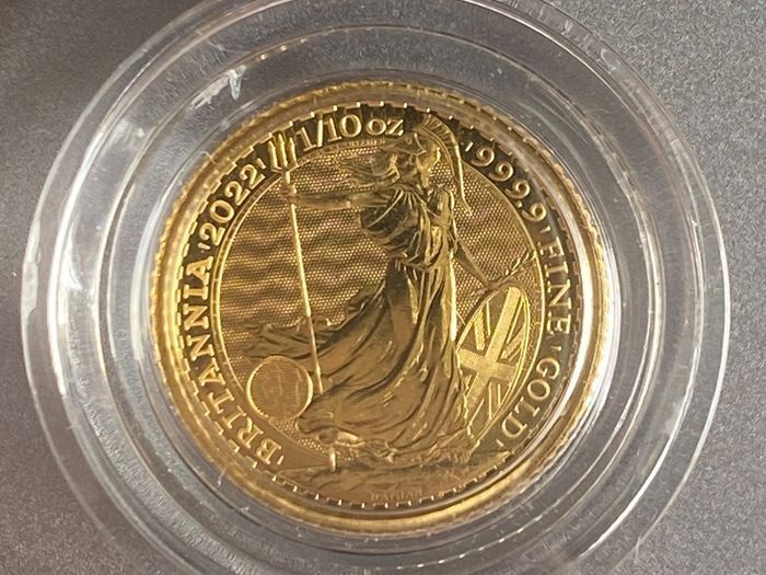 Great Britain 1/10 oz Gold Coin Britannia 2022 ( In Capsule)