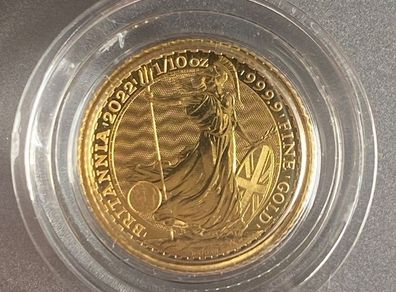Great Britain 1/10 oz Gold Coin Britannia 2022 ( In Capsule)