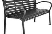 3-Seat Garden Bench, Heavy Duty Bench, Maximum Load 200 kg, 126 x 62 x 81.5 cm, Black