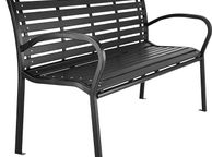 main image for ad 3-Seat Garden Bench, Heavy Duty Bench, Maximum Load 200 kg, 126 x 62 x 81.5 cm, Black