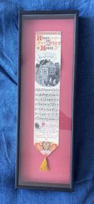 Framed antique silk bookmark