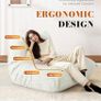 Floor Sofa - No Assembly Required Couch in a Box, Armless Small Accent Chair in Soft Shiny Fleece,Bean Bag Chair for Living Room, Bedroom, Apartment & Office Image 6