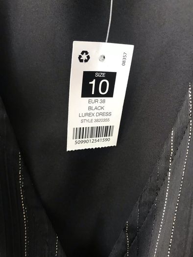 Black lurex dress size 10 New