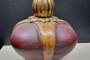 Vintage Italian Leather Decanter Crown Design (18 cm)
