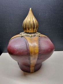 Vintage Italian Leather Decanter Crown Design (18 cm)