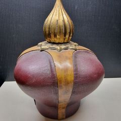 Vintage Italian Leather Decanter Crown Design (18 cm)
