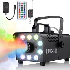 NEW SALE | Fog Machine 500W Smoke Machine with 10 RGB LED & Wireless Remote Control, Suitable for Party, Disco Dj Effect, Christmas, Wedding, Stage Performances