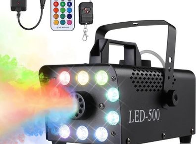 NEW SALE | Fog Machine 500W Smoke Machine with 10 RGB LED & Wireless Remote Control, Suitable for Party, Disco Dj Effect, Christmas, Wedding, Stage Performances