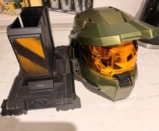Halo 3 master chief helmet and stand