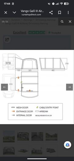 Vango Galli Air III Drive Away Awning