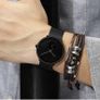 Men's  black ultra thin luxury wrist watch Image 6