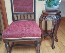 Pair of English Aesthetic Movement Carved Oak Side Chairs