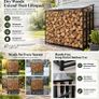 Outdoor Firewood Log Rack with Sloped Roof 143cm, Powder-Coated Steel Frame Image 2