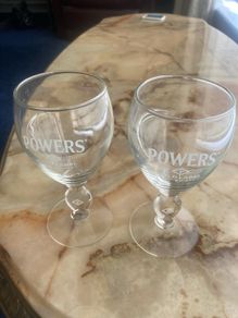 Vintage Set of 2 Powers Gold Label Irish Coffee Glasses.