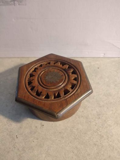 Wood Vintage Jewelry Box || Hexagon Shape