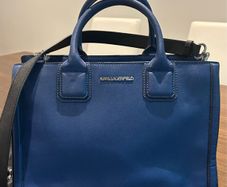 Karl Lagerfeld Blue Vegan Leather Handbag