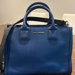 Karl Lagerfeld Blue Vegan Leather Handbag