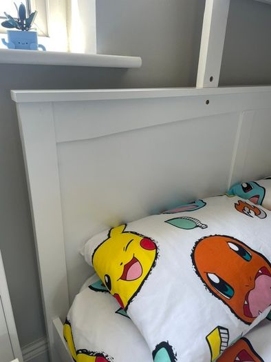 Harvey Norman Triple Bunk Bed, Double and Single, White, Mattresses Included