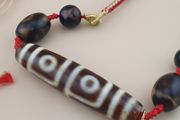 Rare Vintage Tibetan 4 Eyes Dzi Bead Collectible Himalayan Agate Amulet