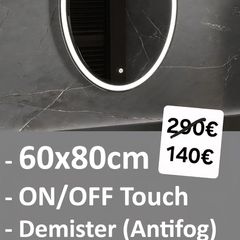 LED Bathroom Mirror Antifog Demister Fogless