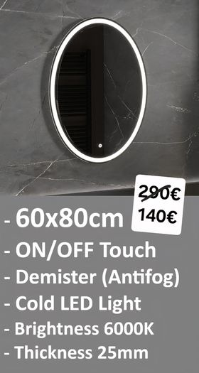 LED Bathroom Mirror Antifog Demister Fogless
