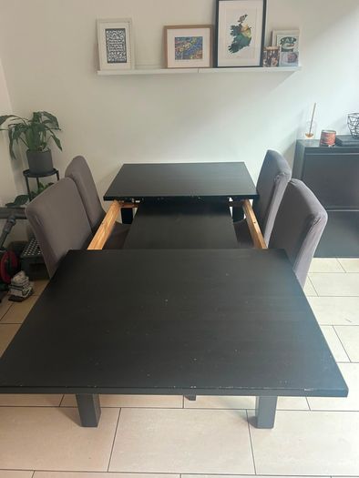 Dining table and chairs x 4