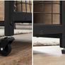 Coffee Table with Folding Table Top Hidden Storage Mesh Shelf Metal Frame for Living Room Industrial Design 100 x 55 x 45 cm Greige-Black Image 5