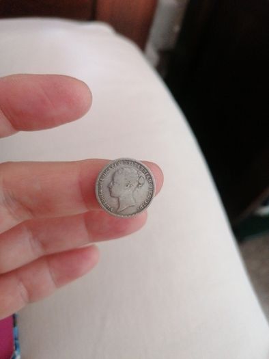 1874 Great Britain Silver Sixpence Coin
