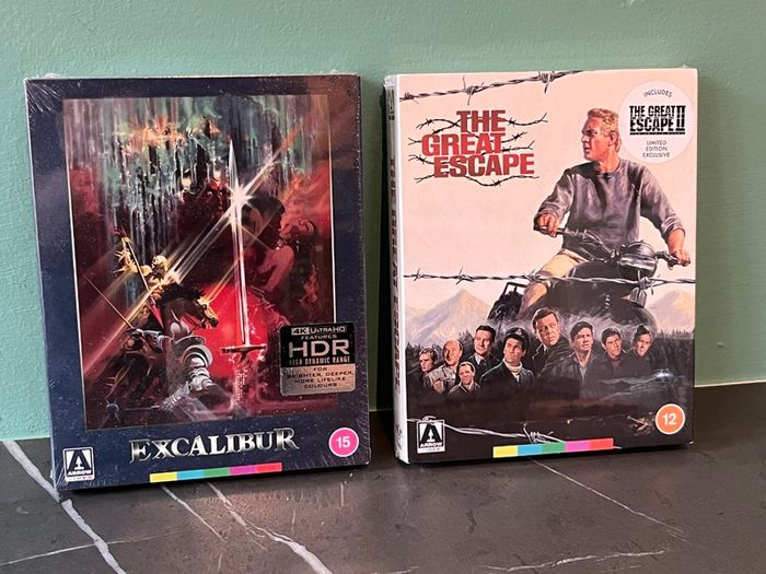 The Great Escape Blu Ray/ Excalibur 4K UHD Limited Etd Box Sets