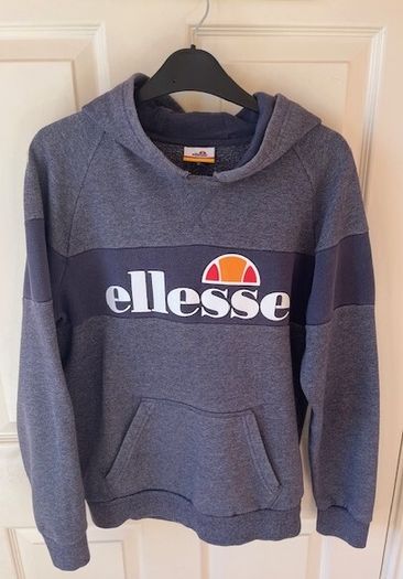 ELLESSE  hoodie sweater. Grey & Charcoal. Size small adult / labelled age 13/14 . Great Quality & In very good condition. Weighty 50% cotton
