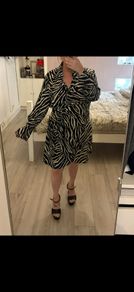 plus size zebra wrap dress