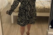 plus size zebra wrap dress