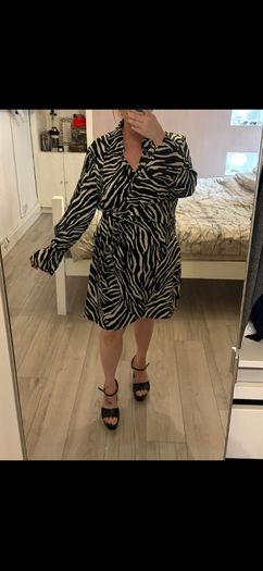 plus size zebra wrap dress