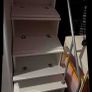 White high sleeper bed with desk, wardrobe and storage steps Image 5