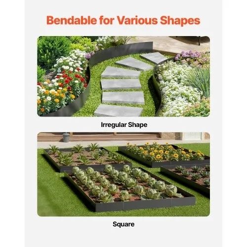 Steel Landscape Edging 4 Packs 40 x 12in Rust-Resistant Pathway Divider