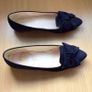 Gabor Ladies Navy blue Suede leather Bow front Flats size 6.5 Image 2