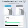 96W USB C Charger, for MacBook Pro 16, 15, 14, 13 inch 2024, 2023, 2022, 2021, M3 M2 M1, for MacBook Air, Compatible with all USB-C laptop, iPad, Equipped with 6.6ft 5A cable. Image 3