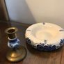 Blue/ white china dish and candle holder Image 2