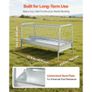 Livestock Hay Feeder, 2 in 1 Grain & Hay Feeder, 300L Capacity, 147 cm Long Goat Pasture Feeding with Deeper Feeding Pan, Heavy Duty Steel Grain Holder for Sheep Sheds, Farms, Horse Barns, Yards Image 3