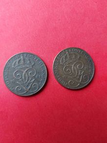 Two x five Ore Swedish Coins
