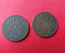 Two x five Ore Swedish Coins