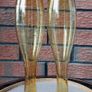 Vintage Pair of Amber Glass Vases Image 5