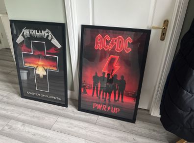 Framed Posters Metallica and ACDC