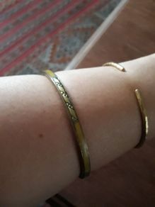 Green and Bronze Boho Bangle