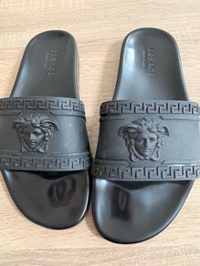 Men's black Versace sliders