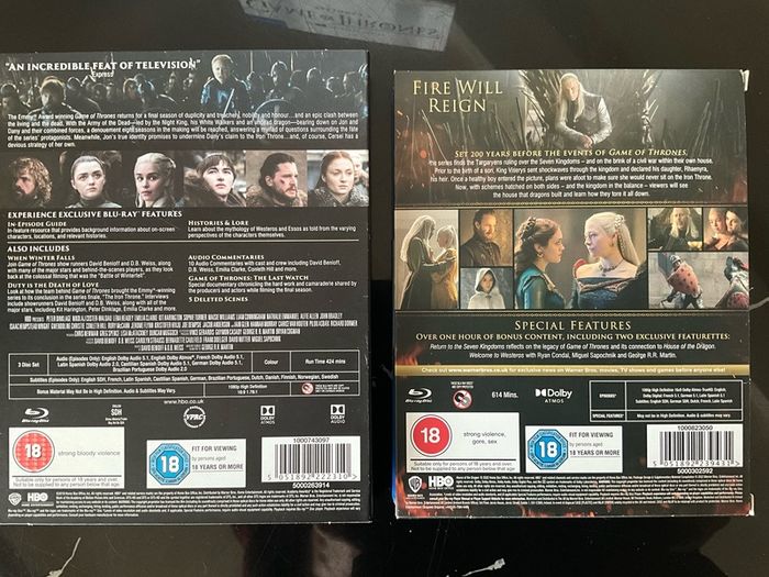Game Of Thrones blu ray complete seasons 1-8 +