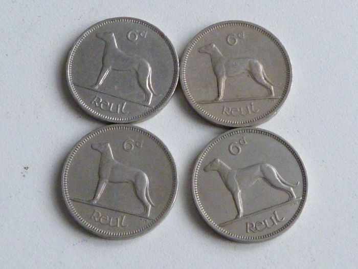 4 Irish sixpences
