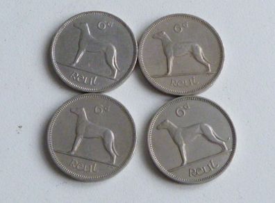 4 Irish sixpences
