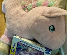 Free Unicorn Soft toy jigsaw and cot