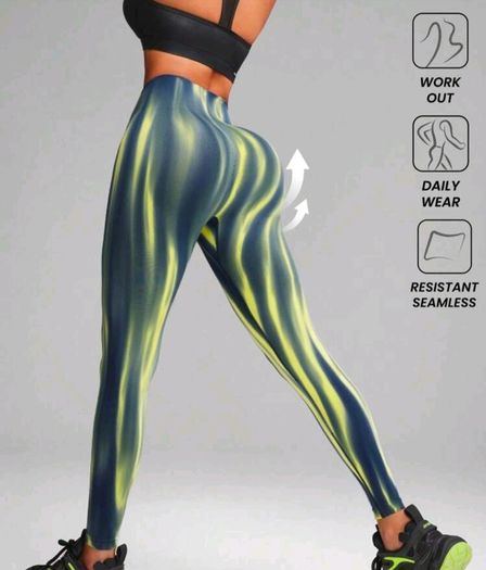 Seamless tie dye sports leggings, size 10
